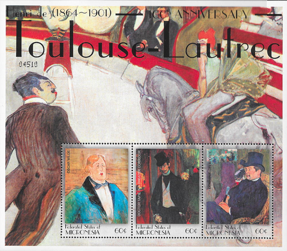 Mikronesien 2001 ** - 100. Todestag von Henri de Toulouse-Lautrec