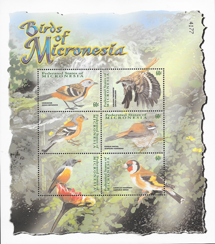 Mikronesien 2001 ** - einheimische Vögel (orange)