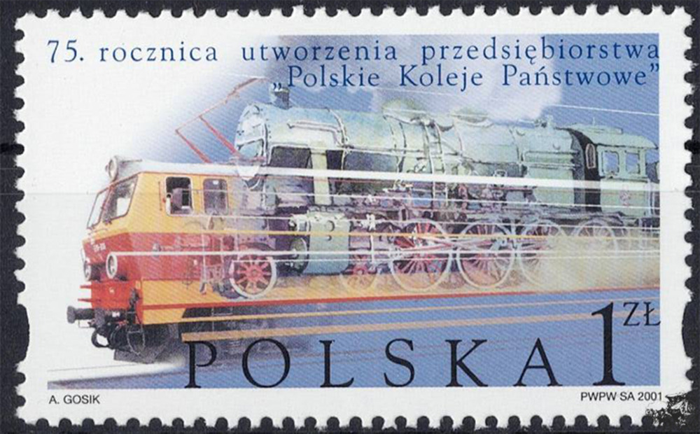 Polen 2001 ** - 75. Jahrestag der Gründung der staatlichen Eisenbahngesellschaft PKP