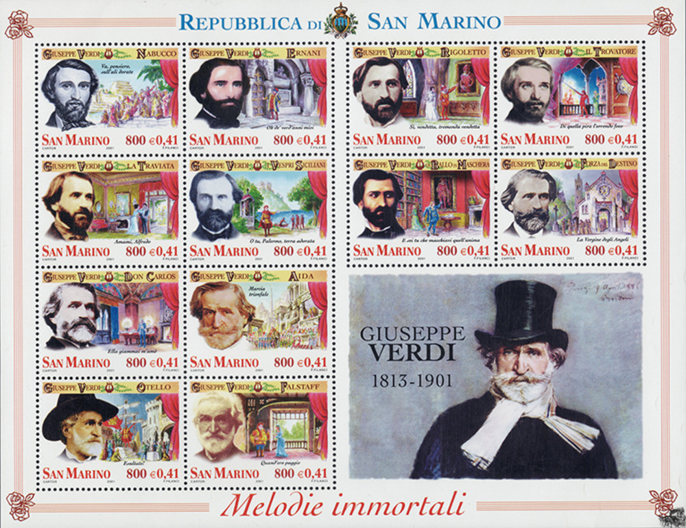 San Marino 2001 ** - 100. Todestag von Giuseppe Verdi San Marino 2001 ** - 100. Todestag von Giuseppe Verdi