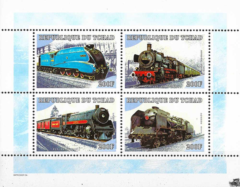 Tschad 2001 ** - Lokomotiven aus aller Welt, Mallard-Dampflokomotive