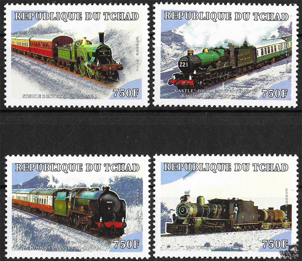 Tschad 2001 ** - Lokomotiven aus aller Welt, England, 1870