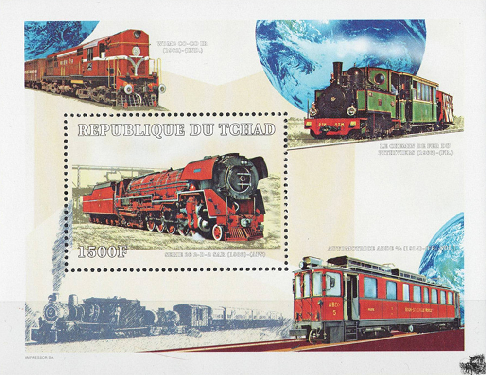Tschad 2001 ** - Dampflokomotive (Südafrika, 1982)