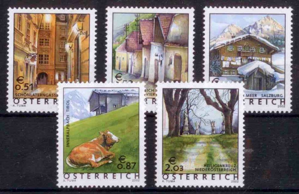 Österreich 2002 **, € 0,51 - 2,03 - “Ferienland Österreich“ Österreich 2002 **, € 0,51 - 2,03 - “Ferienland Österreich“
