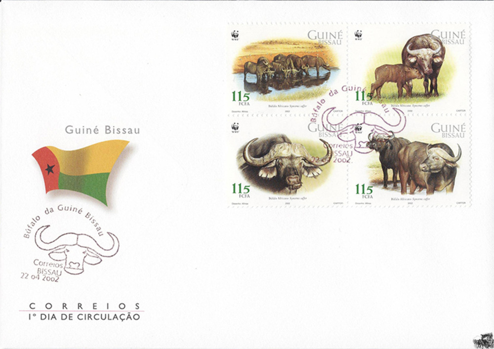Guinea-Bissau 2002 FDC - WWF Kaffernbüffel