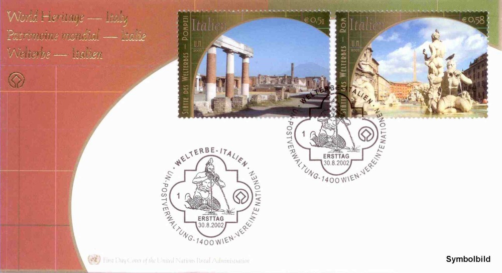 UNO Wien - FDC , € 1,09 - UNESCO-Welterbe: Italien UNO Wien - FDC , € 1,09 - UNESCO-Welterbe: Italien