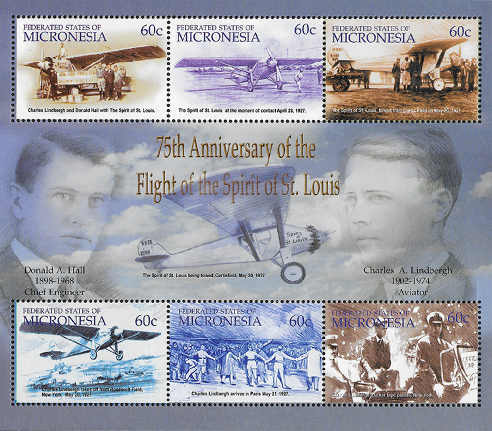  Mikronesien 2003 ** - 75. Jahrestag der ersten Transatlantik-Alleinfluges durch Charles Lindbergh