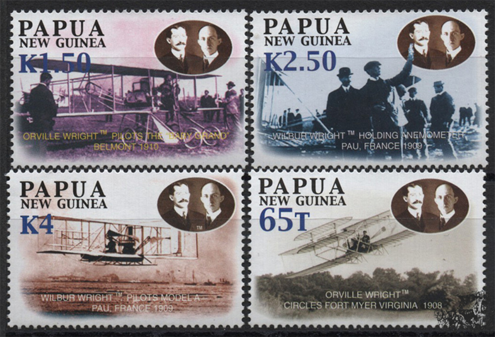 Papua-Neuguinea - Nr. 1008-11 ** 100. Jahrestag des ersten Motorfluges der Brüder Wright Papua-Neuguinea - Nr. 1008-11 ** 100. Jahrestag des ersten Motorfluges der Brüder Wright