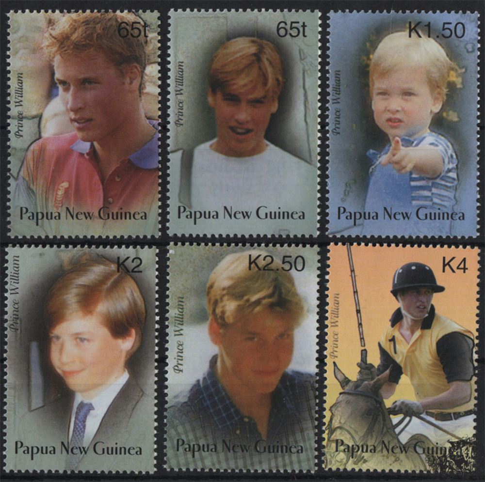 Papua-Neuguinea - Nr. 989-94 ** 21. Geburtstag von Prinz William Papua-Neuguinea - Nr. 989-94 ** 21. Geburtstag von Prinz William