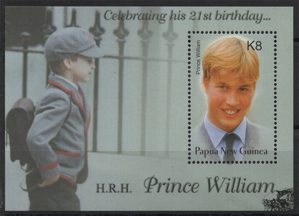 Papua-Neuguinea - Nr. BL 26 ** 21. Geburtstag von Prinz William Papua-Neuguinea - Nr. BL 26 ** 21. Geburtstag von Prinz William