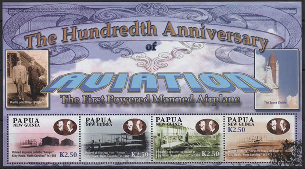 Papua-Neuguinea - Nr. 1012-15 KLBG ** 100. Jahrestag des ersten Motorfluges der Brüder Wright Papua-Neuguinea - Nr. 1012-15 KLBG ** 100. Jahrestag des ersten Motorfluges der Brüder Wright