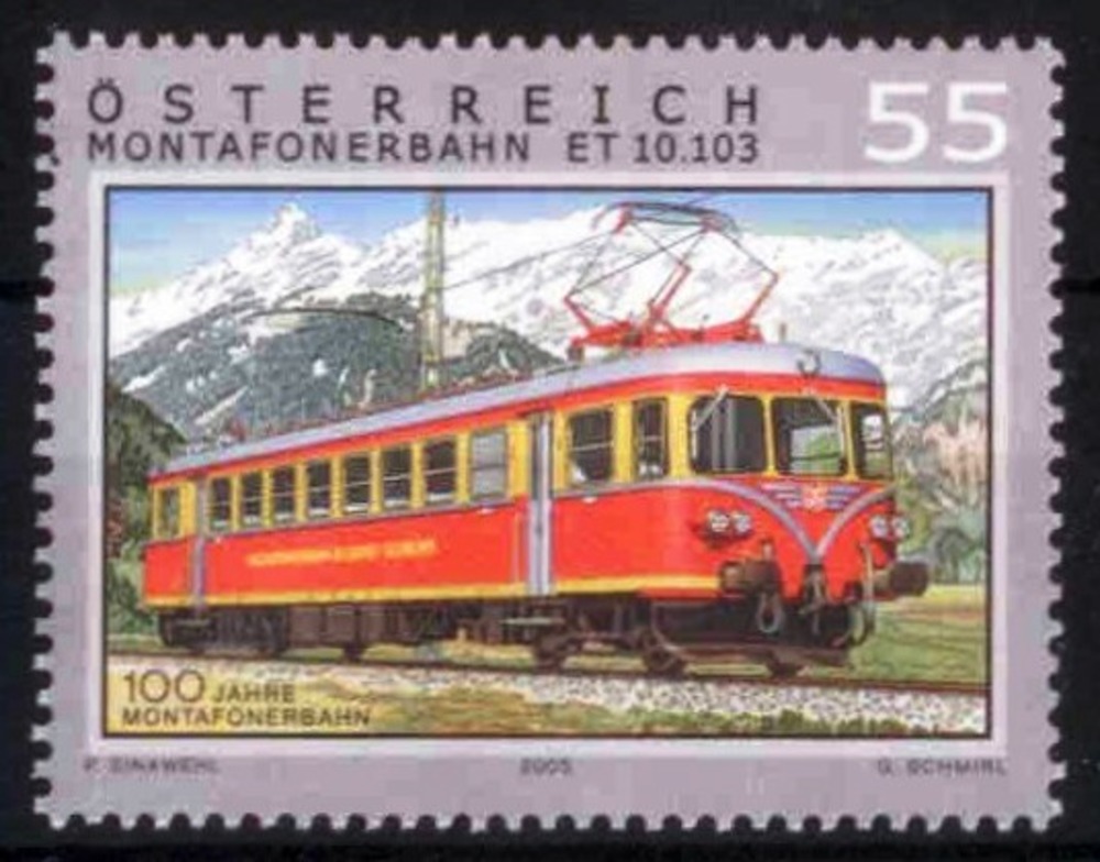 Österreich 2005 **, 0,55 € “Eisenbahnen“