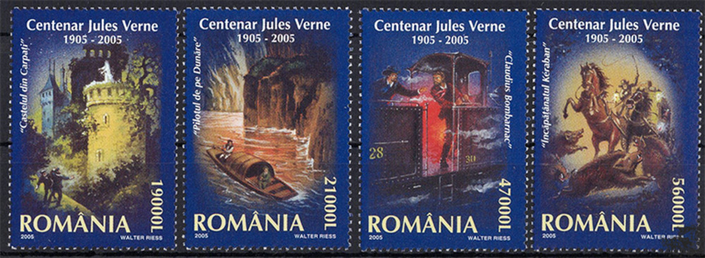 Rumänien 2005 ** - 100. Todestag des französischen Schriftstellers Jules Verne: Phantastische Romane