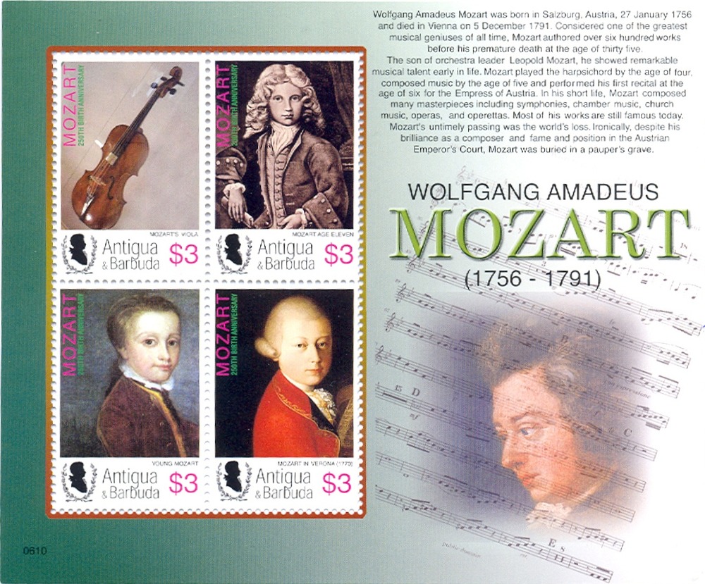Antigua & Barbuda ** 2006 - 250 Birthday W. A. Mozart