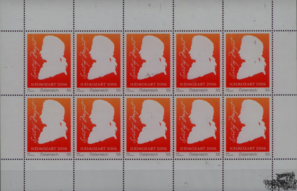 Österreich 2006 **, 10 x € 0,55 - 250. Geburtstag W. A. Mozart, Klbg. Österreich 2006 **, 10 x € 0,55 - 250. Geburtstag W. A. Mozart, Klbg.
