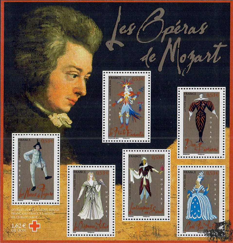Frankreich  2006  ** - 250. Geburtstag von Mozart Block