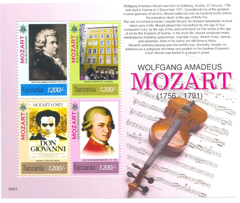 Tansania ** 2006 - 250. Geburtstag W. A. Mozart KLBG Tansania ** 2006 - 250. Geburtstag W. A. Mozart KLBG