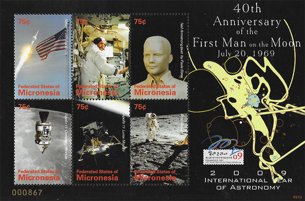 Mikronesien 2009 ** - 40. Jahrestag der ersten bemannten Mondlandung, Nationalflagge der USA