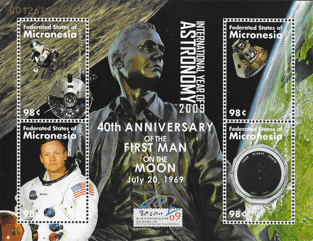 Mikronesien 2009 ** - 40. Jahrestag der ersten bemannten Mondlandung,  Apollo-11