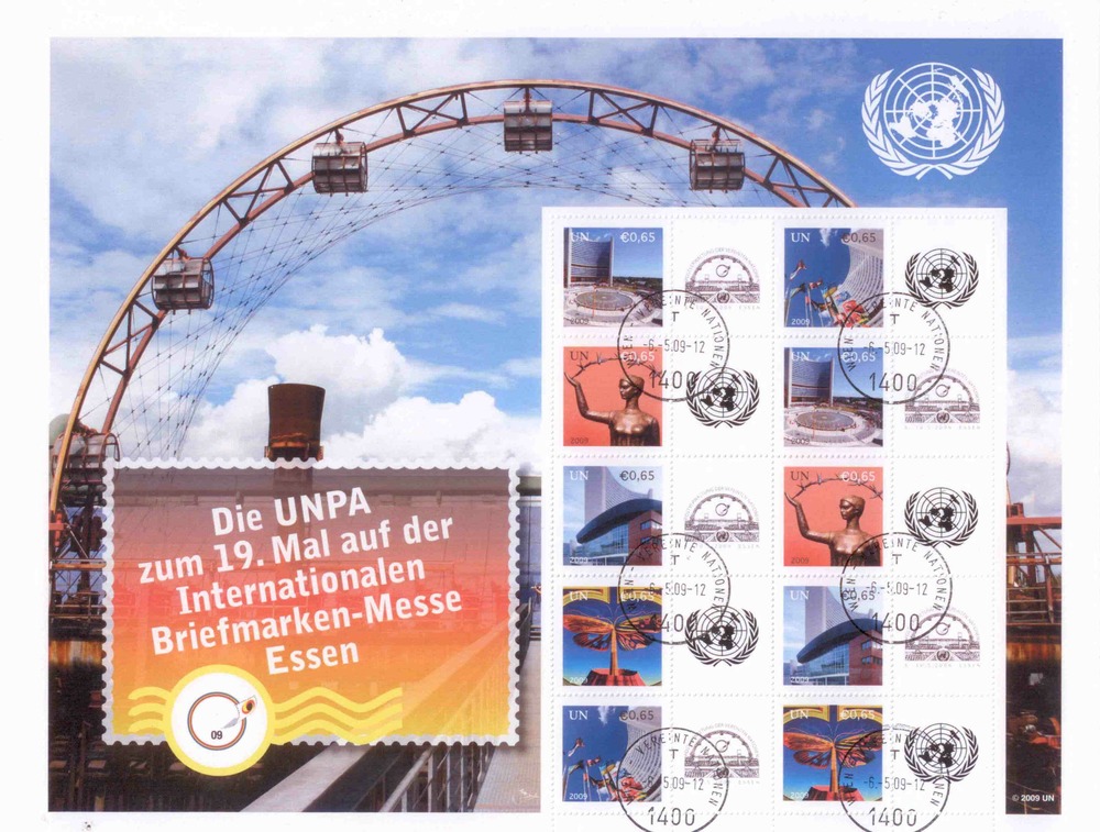 UN Vienna - o, € 3.25 - Greeting Stamps: Internat. Stamp Fair, food.