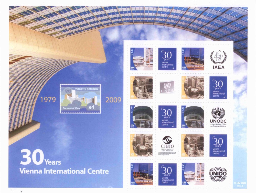 UN Vienna - **, € 7.00 - Greeting Stamps: 30 Years Vienna International. Centre
