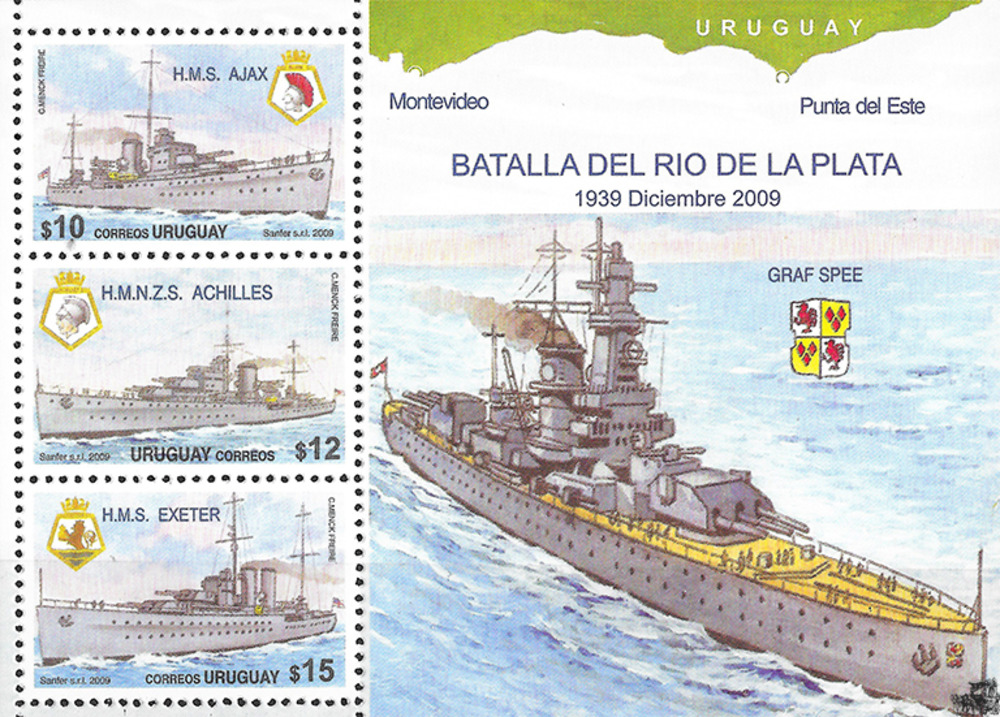 Uruguay 2009 ** - 70. Jahrestag der Seeschlacht vor dem Río de la Plata