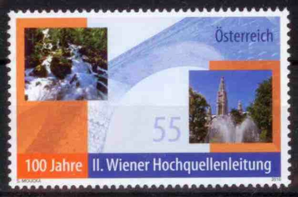Österreich 2010 o - 0,55 € - 100 Jahre Zweite Wiener Hochquellenwasserleitung Österreich 2010 o - 0,55 € - 100 Jahre Zweite Wiener Hochquellenwasserleitung