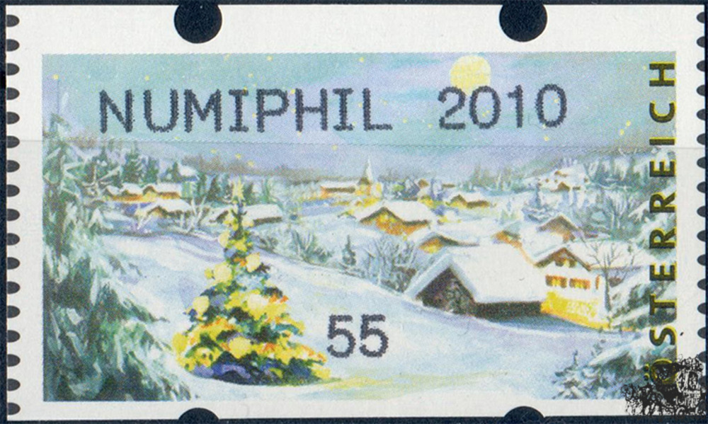 Österreich 2010 Automatenmarke ** - € 0,55 - Winterlandschaft: NUMIPHIL 2010