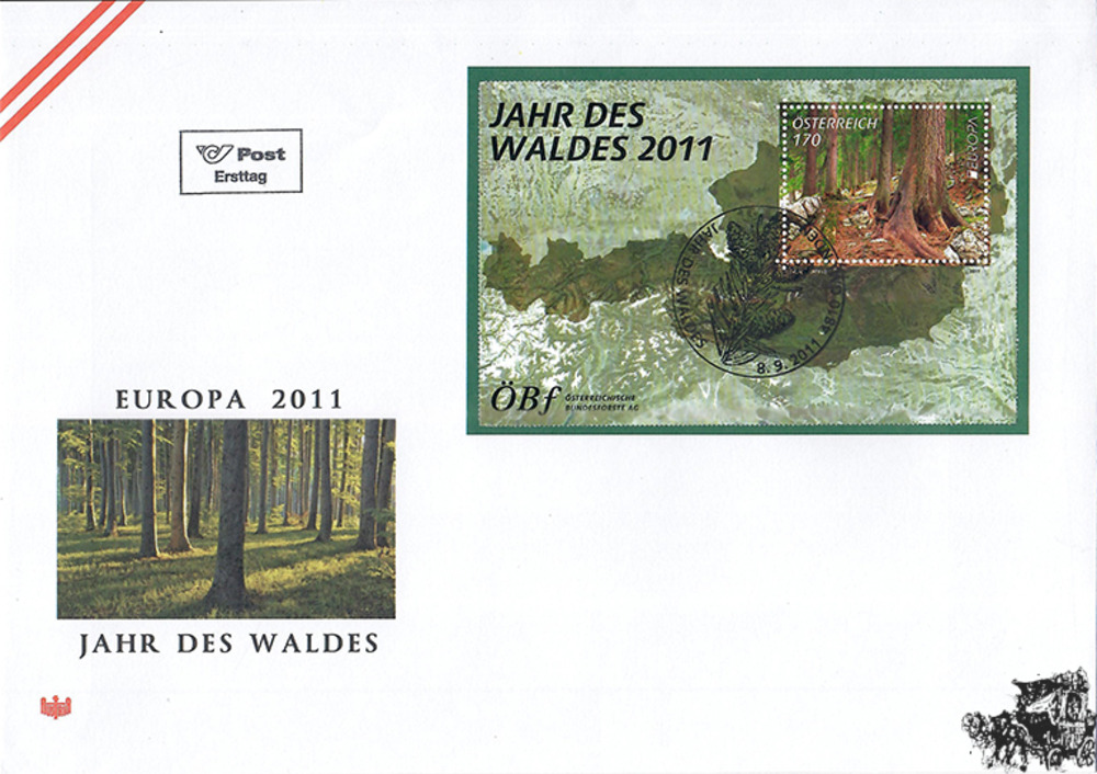 Österreich 2011 Block FDC - € 1,70 - Europa - Jahr des Waldes
