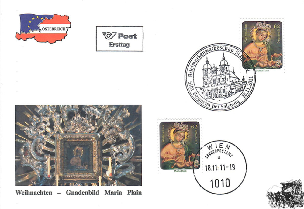 Österreich 2011 FDC - 2 x 62 C - Weihnachten 2011 - E.-K.