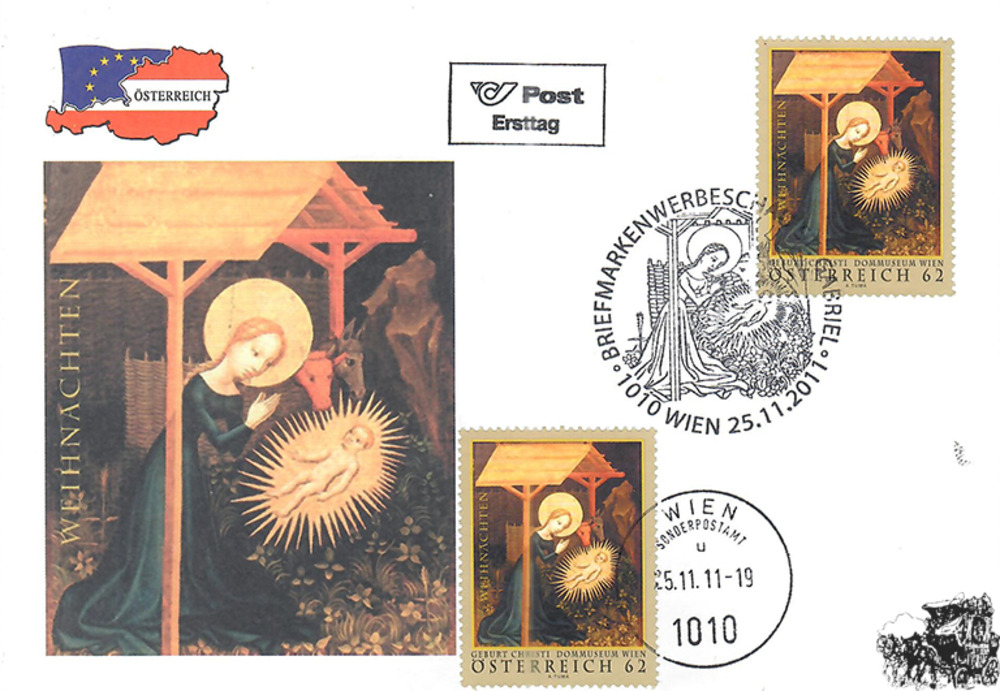 Österreich 2011 FDC - 2 x 62 C - Weihnachten 2011 - E.-K.
