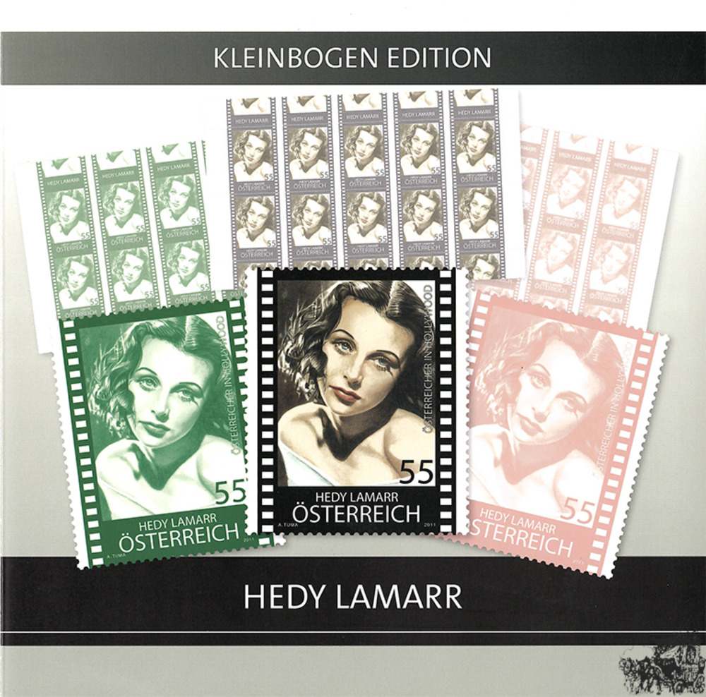 Hedy Lamarr, Kleinbogen.Edition ** mit Klbg und Farbdrucken in grün und rosa