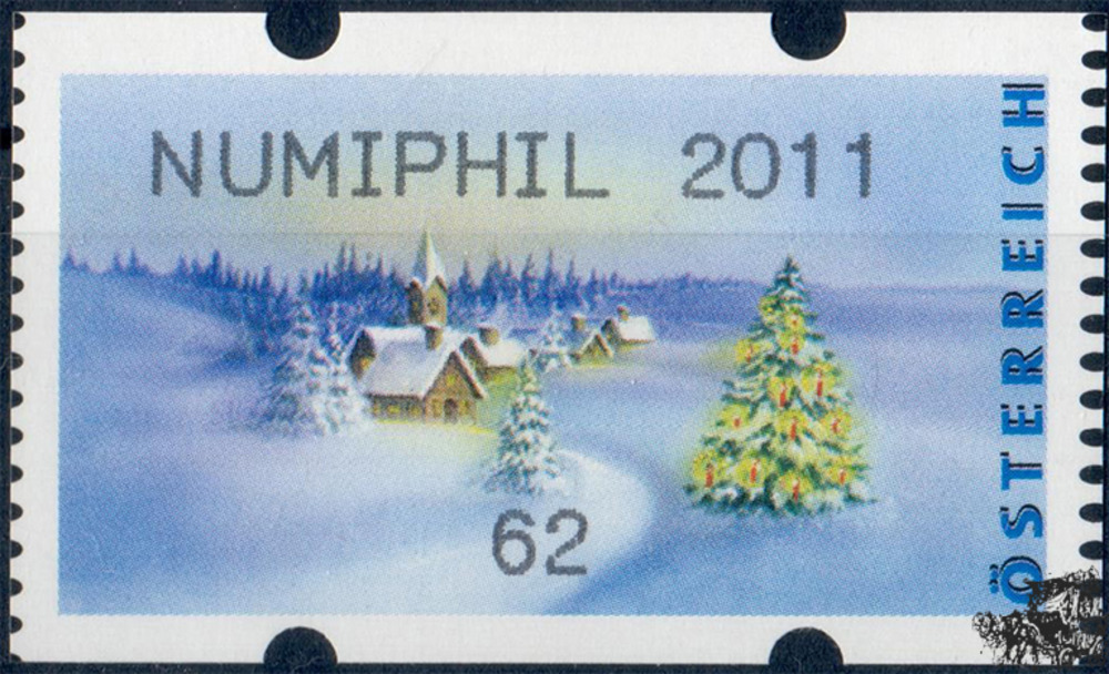 Österreich 2011 Automatenmarke ** - € 0,62 - Dorf in Winterlandschaft: NUMIPHIL 2011