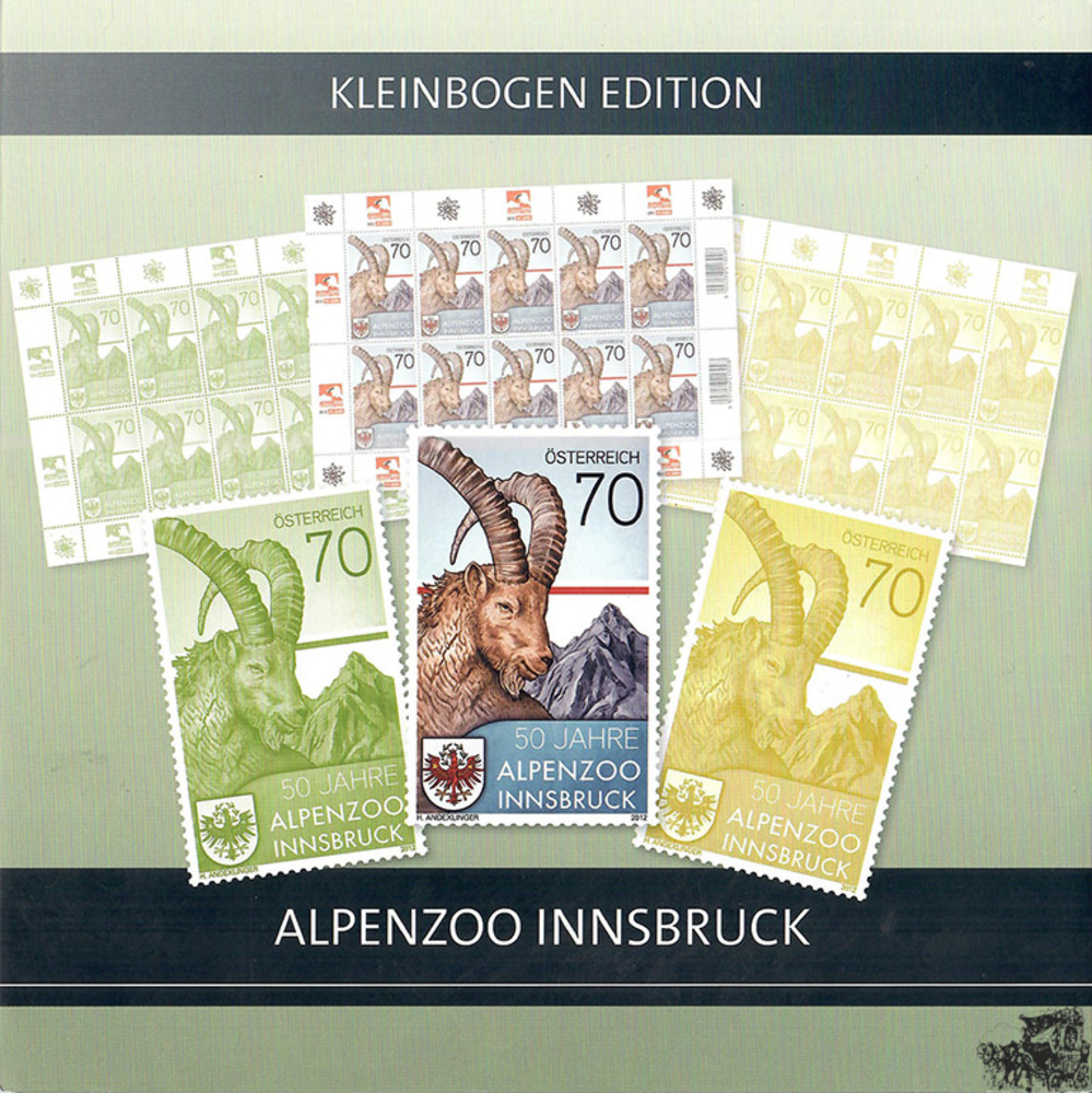 Alpenzoo Innsbruck, Kleinbogen.Edition ** mit Klbg und Farbdrucken in grün und gelb
