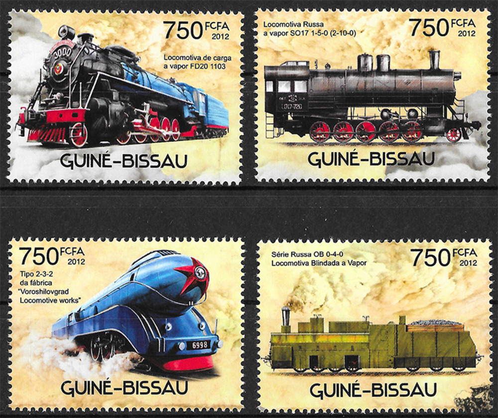 Guinea-Bissau 2012 ** - Russische Dampflokomotiven
