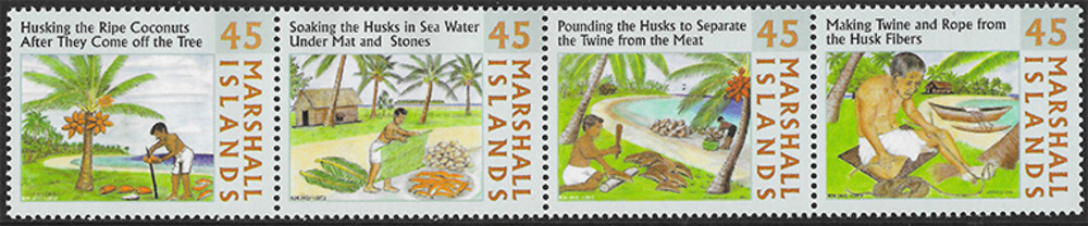 Marshall Inseln 2012 ** - Kokosfasergewinnung und -verarbeitung