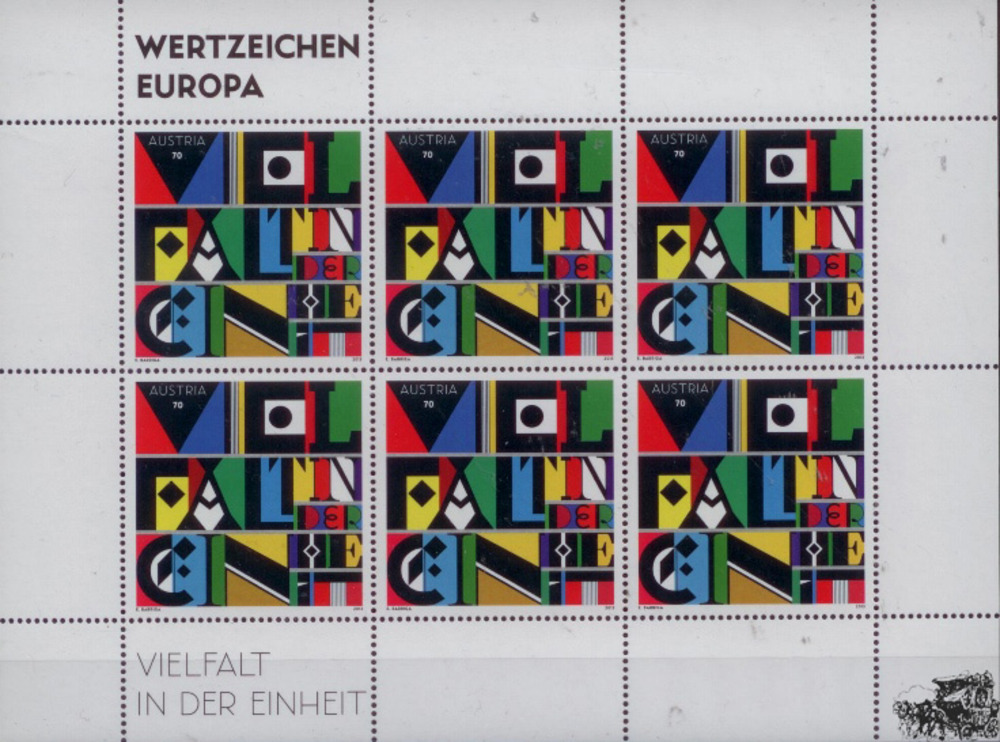 Österreich 2013 ** - 6 x 0,70 € Wertzeichen Europa Klbg.