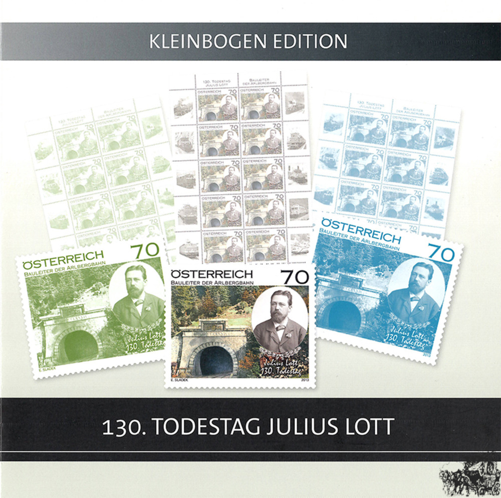 130. Todestag Julius Lott, Kleinbogen.Edition ** mit Klbg und Farbdrucken in grün und blau