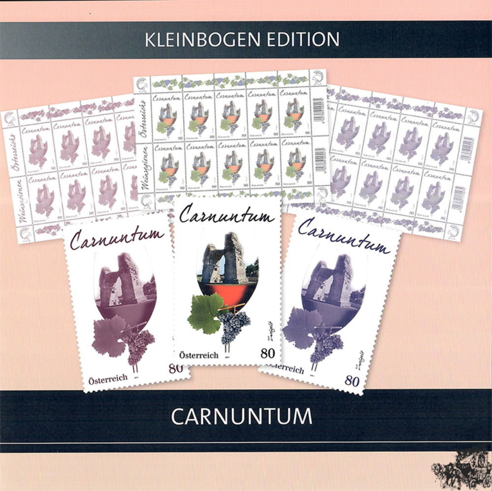 Carnuntum, Kleinbogen.Edition ** mit Klbg und Farbdrucken in lilarot und violett