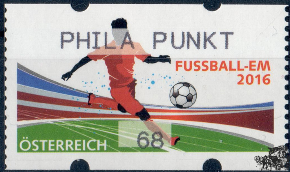 Österreich 2016 Automatenmarke ** - € 0,68 - Fußballspieler, Stadion: PHILA PUNKT