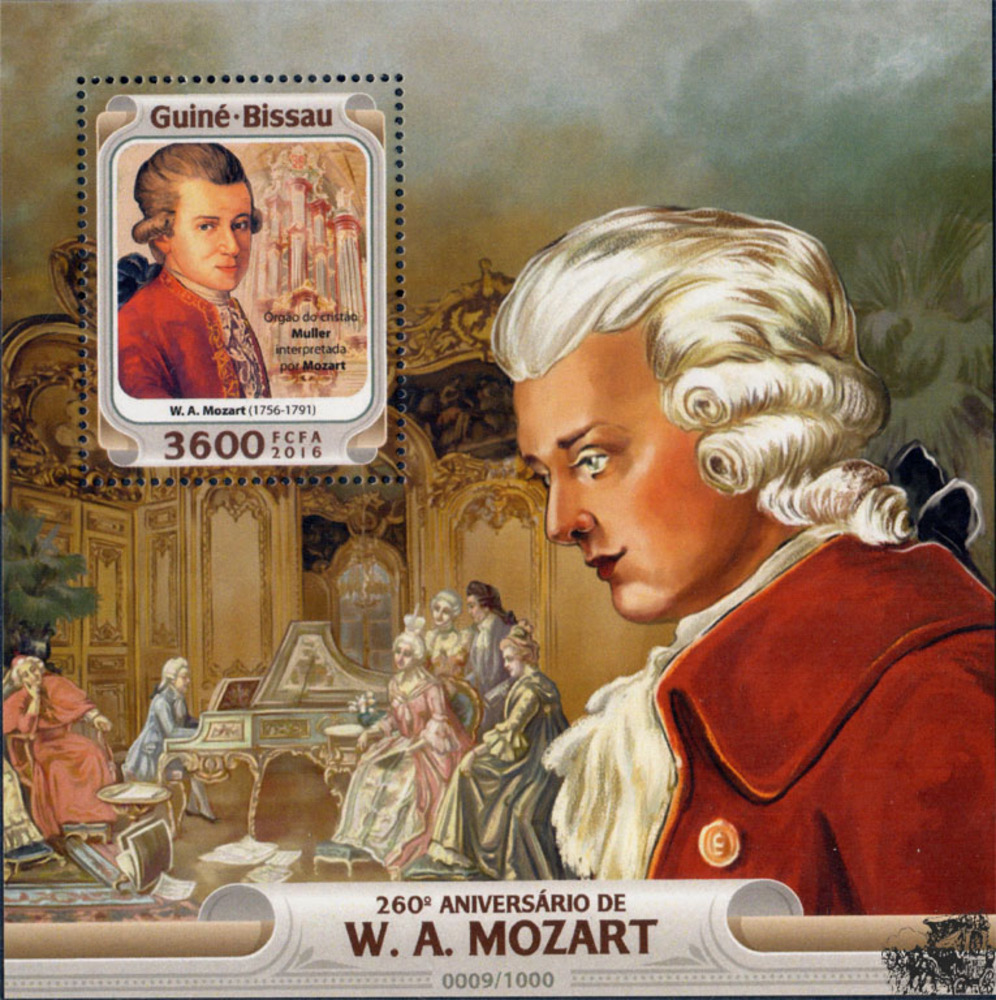 Guinea-Bissau ** 2016 - 260. Geburtstag  W. A. Mozart