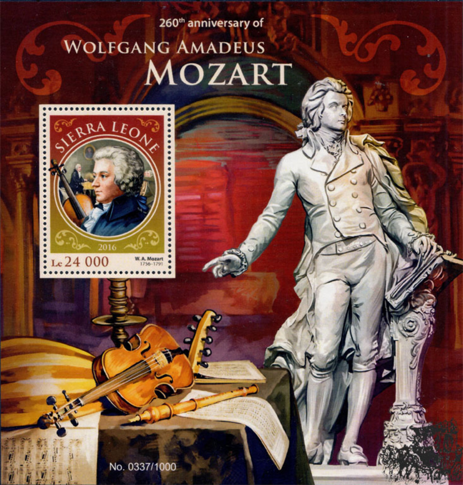 Sierra Leone ** 2016 - 260. Geburtstag W. A. Mozart