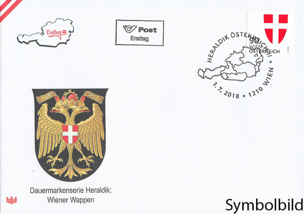 Österreich FDC 2018 € 0,90 - Wiener Wappen Österreich FDC 2018 € 0,90 - Wiener Wappen