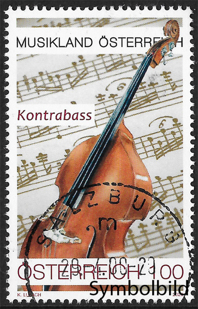 Österreich 2020 o - 1,00 € - Musikland Österreich - Kontrabass Österreich 2020 o - 1,00 € - Musikland Österreich - Kontrabass