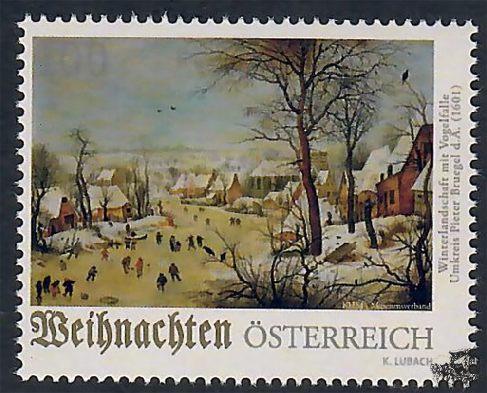 Österreich 2020 o - 1,00 € - Weihnachten 2020 - Winterlandschaft mit Vogelfalle