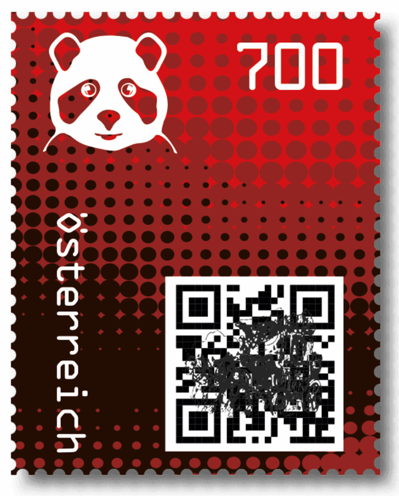 7,00 - Crypto stamp - PANDA - rot - 6 stelliger Code - Österreich ** 2020