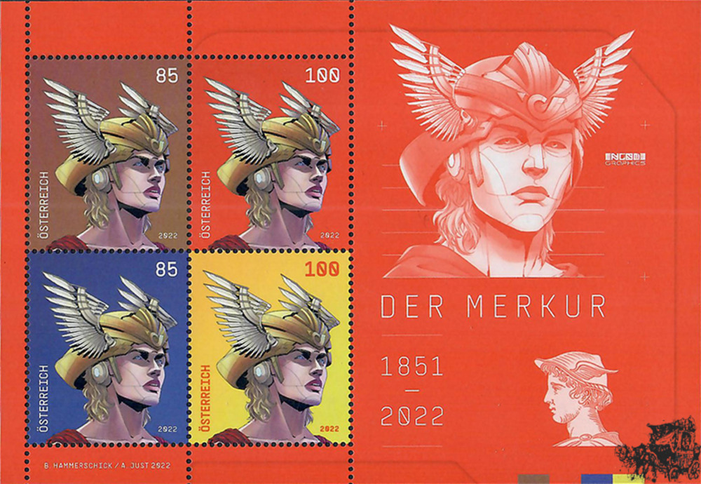 Österreich 2022 Block ** - € 3,70 - Der Merkur 1851-2022 Österreich 2022 Block ** - € 3,70 - Der Merkur 1851-2022