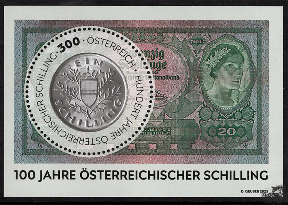 Österreich 2025 ** - € 3,00 BL 100 Jahre Schilling
