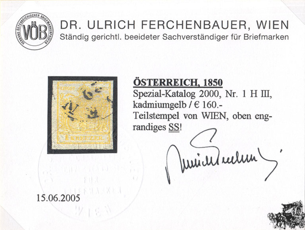 1 Kreuzer Handpapier - Nr.1 HIII 1 Kreuzer Handpapier - Nr.1 HIII