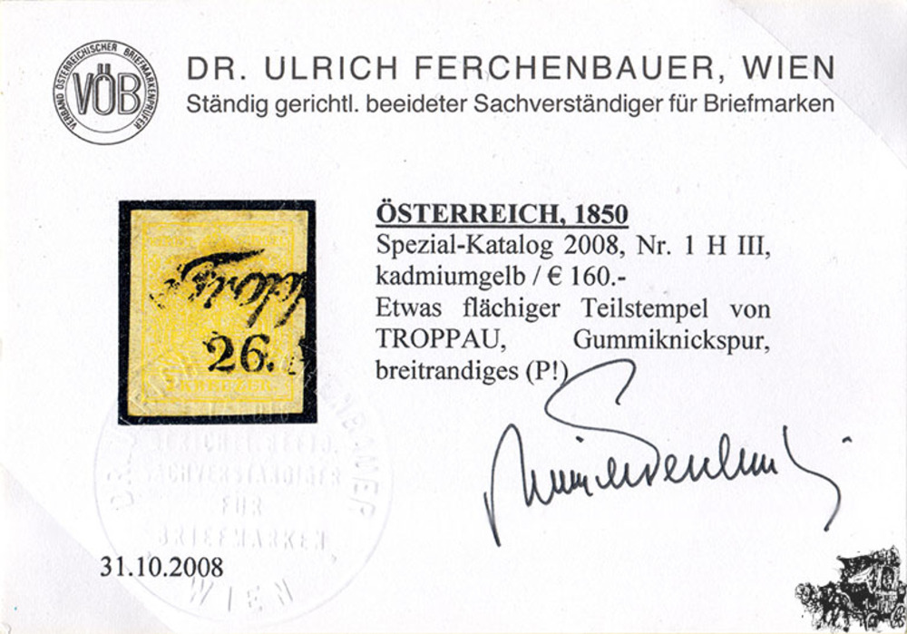 1 Kreuzer Handpapier - Nr.1 HIII 1 Kreuzer Handpapier - Nr.1 HIII
